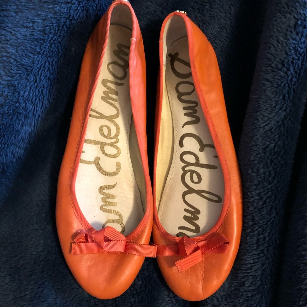 Sam Edelman coral orange ballet flats 9